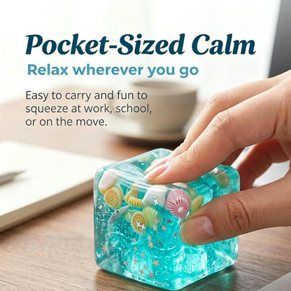 Squishy Stress Cube, Slow Rising Sensory Fidget Toys for Anxiety, Green | Soft Squishy Squeeze Toys with Shells, Calm Anxiety, Portable, Safe TPR Material, for Office, Home or Travel, 1.97Inch