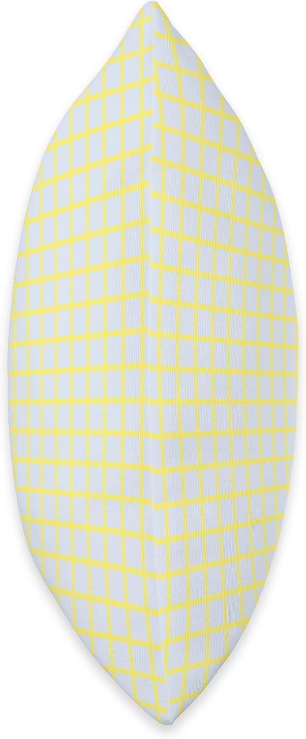Light Blue and Yellow Check Pattern Throw Pillow