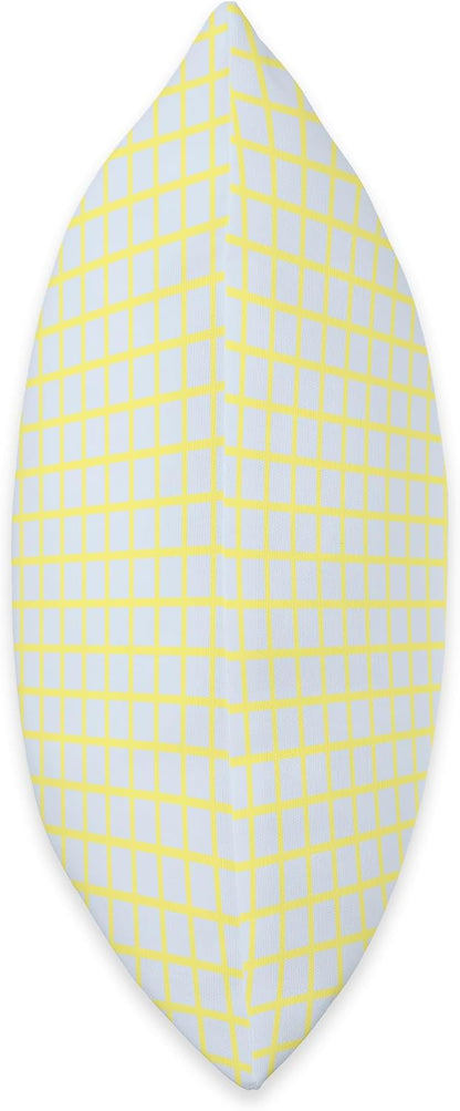 Light Blue and Yellow Check Pattern Throw Pillow