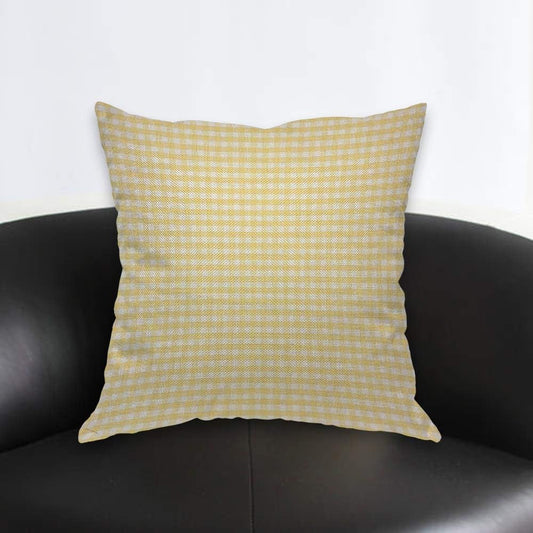 AOYEGO Gingham Yellow White Plaid Checkered Throw Pillow Cover Mesh Grid Tartan Lattice Line Striped Classic Pillow Case 18x18 Inch Decorative Men Women Room Cushion Cover for Home Couch Bed