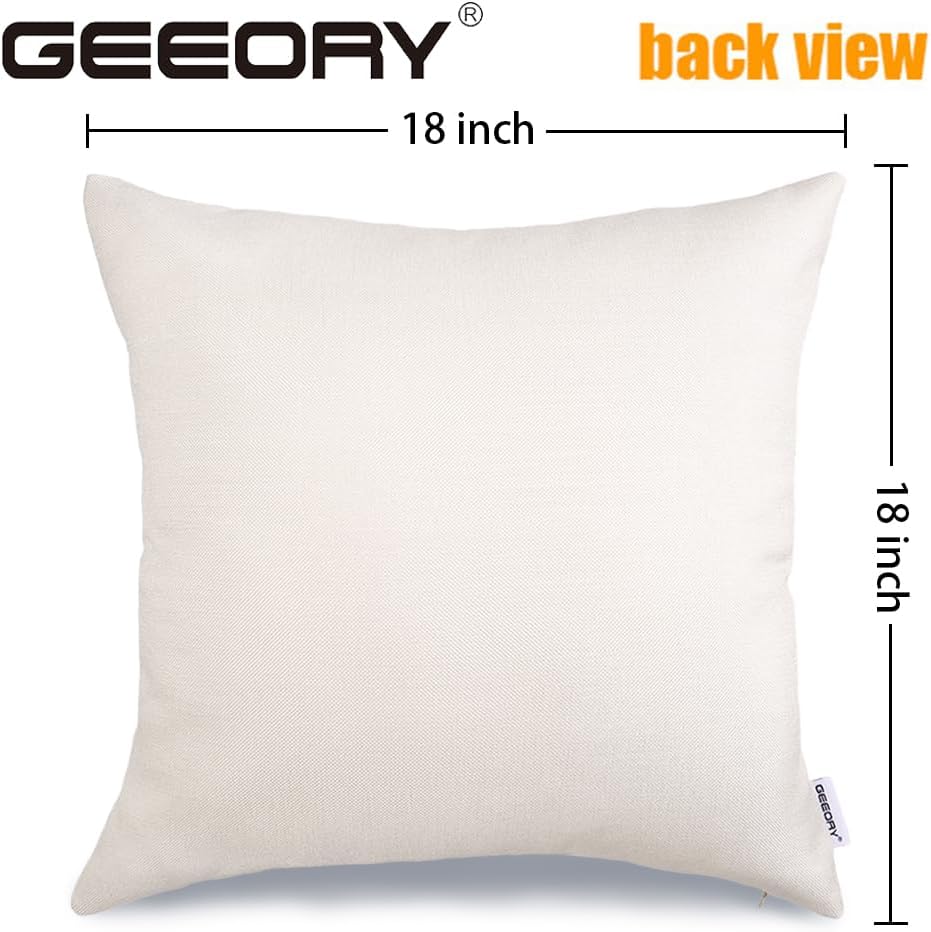 GEEORY Summer Pillow Covers 18x18 Inch Set of 4, Daisy Floral Bee Home Sweet Home Black Yellow Farmhouse Decorative Throw Pillowcases for Sofa G704-18