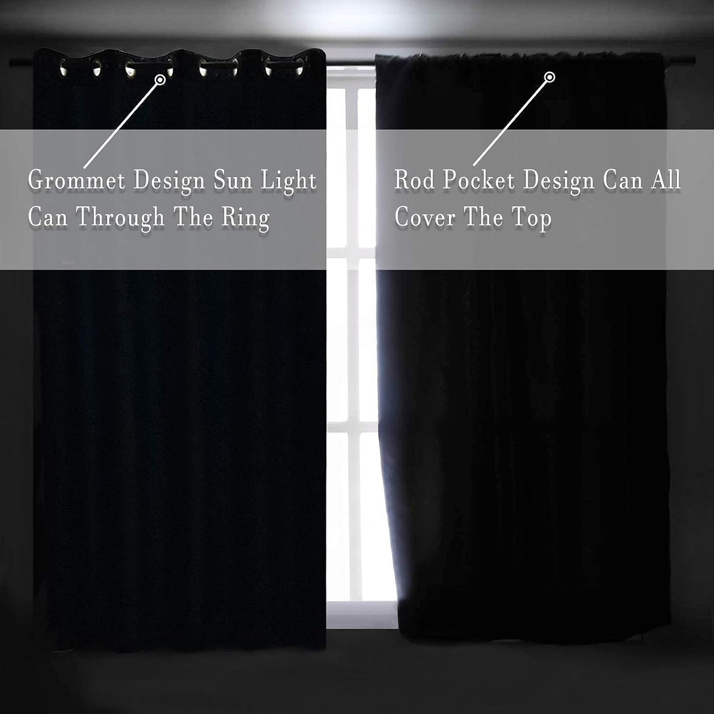 DONREN Mustard Yellow Curtains for Bedroom - Blackout Thermal Insulated Curtain Panels with Rod Pocket (52 by 63 Inch,2 Panels)