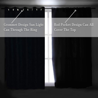 DONREN Mustard Yellow Curtains for Bedroom - Blackout Thermal Insulated Curtain Panels with Rod Pocket (52 by 63 Inch,2 Panels)