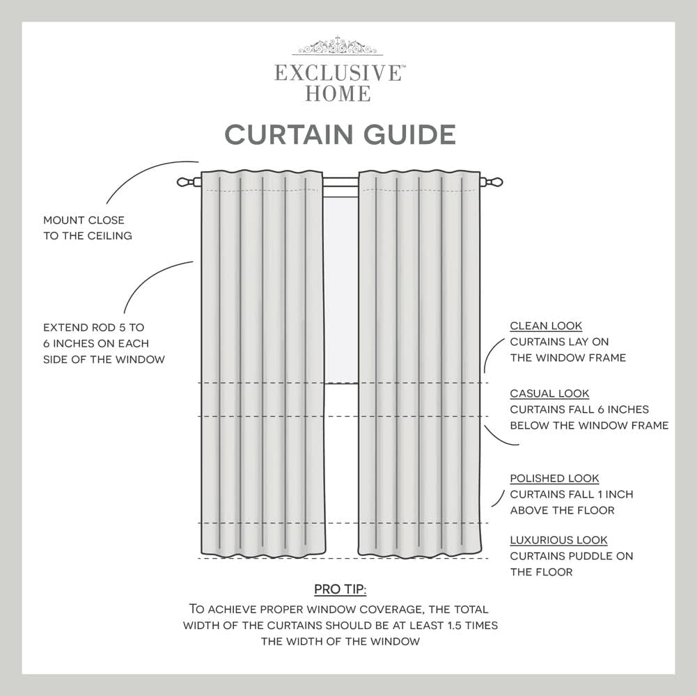 Exclusive Home Demi Light Filtering Hidden Tab Top Curtain Panel Pair, 54"x96", Yellow, Set of 2