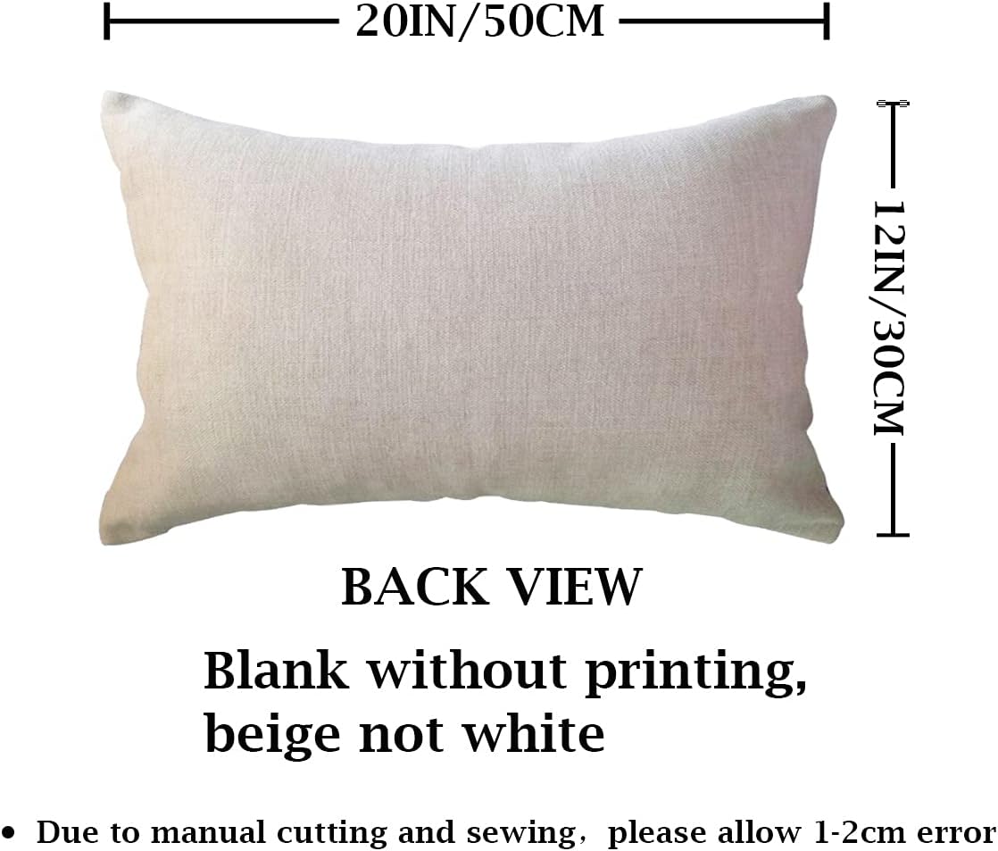 ULOVE LOVE YOURSELF Blessed Lumbar Throw Pillow Covers Farmhouse Rustic Decorative Rectangular/Waist Pillowcases 12 x 20 Inch Front/Porch Decor Cushion Covers Housewarming Gifts (Yellow)