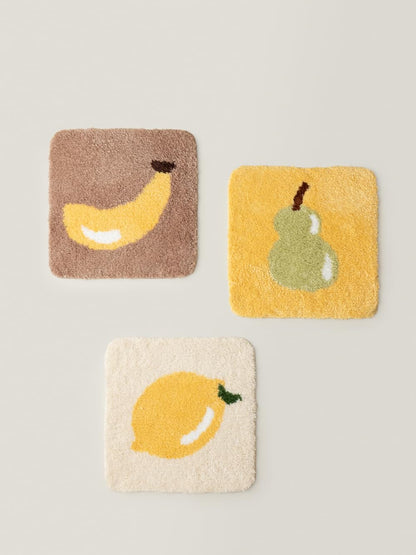 WENSHUO Rounded Square Chair Pad-Orchard Themed Tufted Seat Cushion,15.8" x 15.8" Lemon-Pattern Chair Cushion,Decorative Cushion Made of Microfiber,with a Soft, Warm Touch with TPR Non-Slip Backing