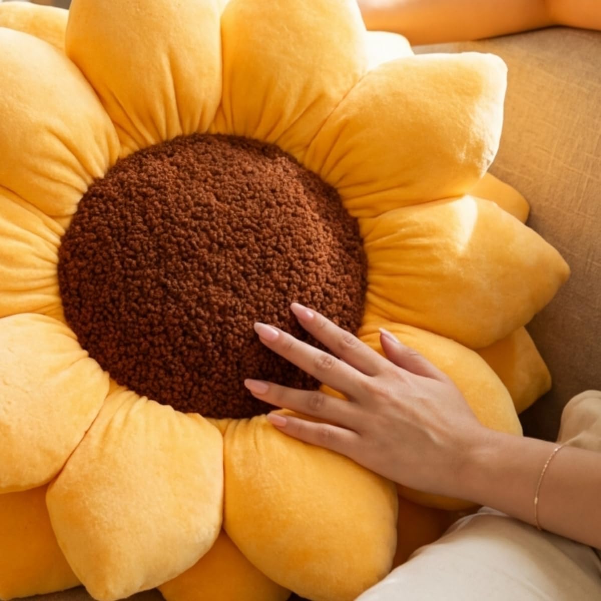Green Philosophy Co. Sunflower™ Pillow - Golden Yellow - 20x20 Inches