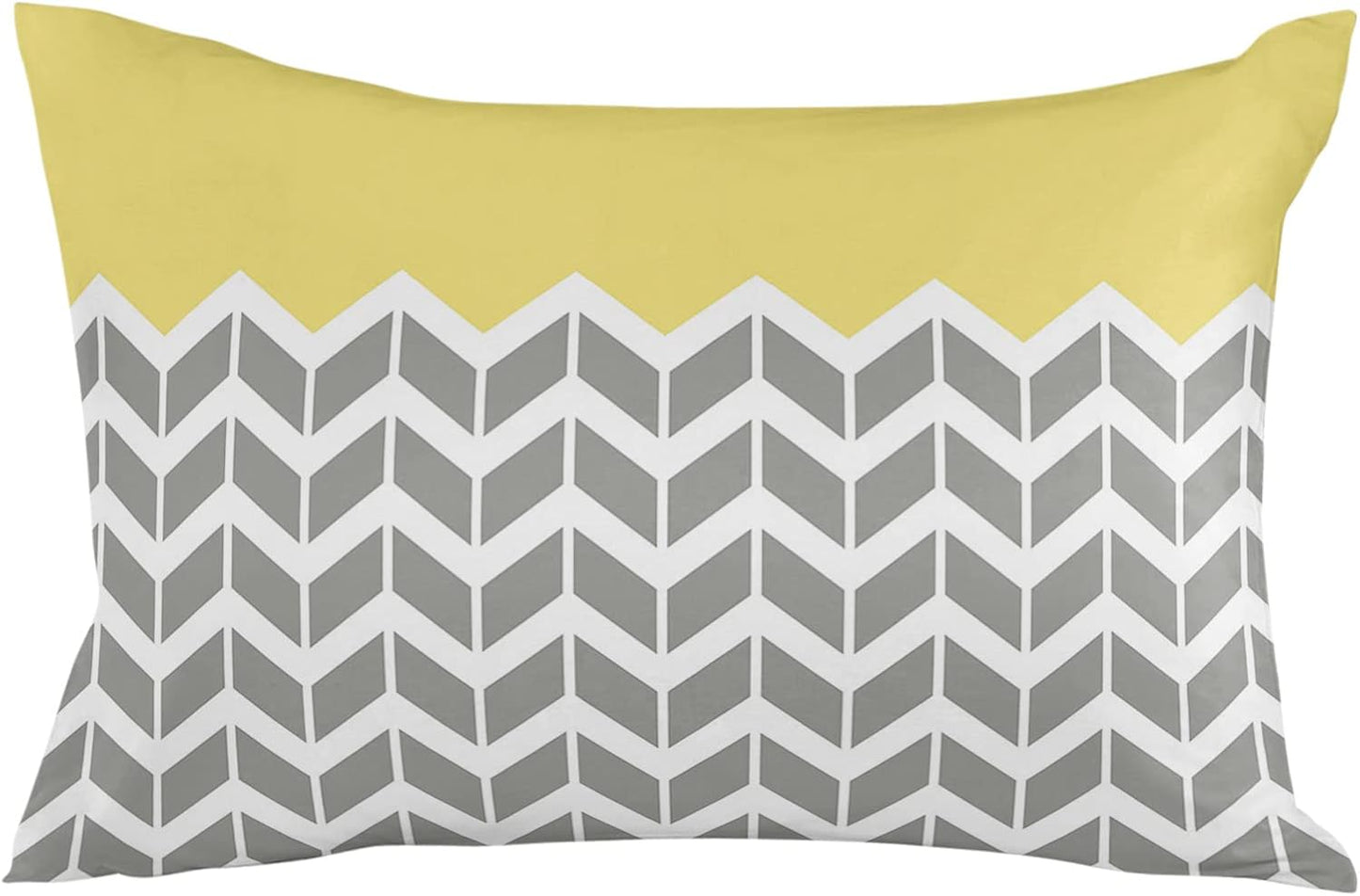 T&H XHome Pillow Covers 20x26 Inch - Standard Mid-Century Modern Geometric Yellow Gray Pattern Soft Brushed Microfiber Pillowcases with Hidden Zipper Closure Bed Pillow Shams for Bedroom Sofa Car