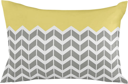 T&H XHome Pillow Covers 20x26 Inch - Standard Mid-Century Modern Geometric Yellow Gray Pattern Soft Brushed Microfiber Pillowcases with Hidden Zipper Closure Bed Pillow Shams for Bedroom Sofa Car