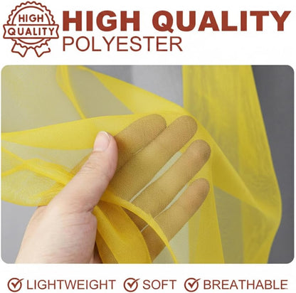 YHSF Grommet Sheer Curtains, 84 Inches Long, 2 Panel Set, 54" W x 84" L, Yellow
