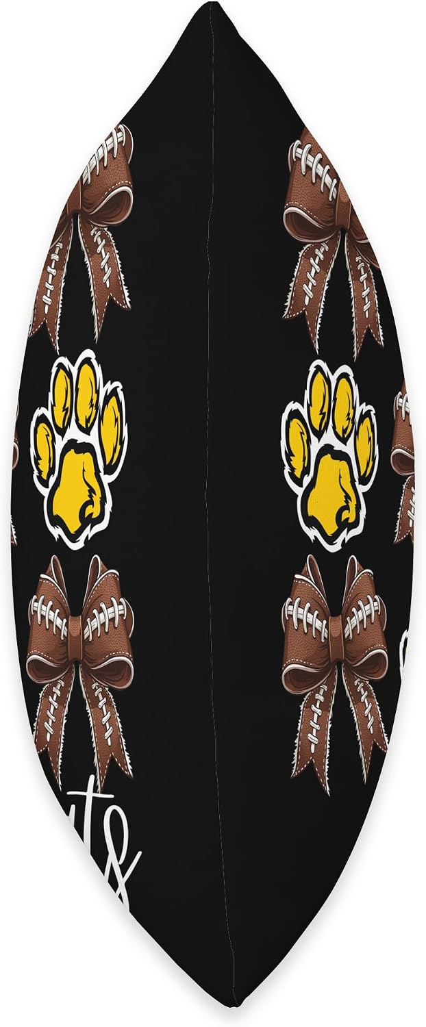 Bobcats Football Bows School Spirit Game Day Yellow Bobcat Throw Pillow