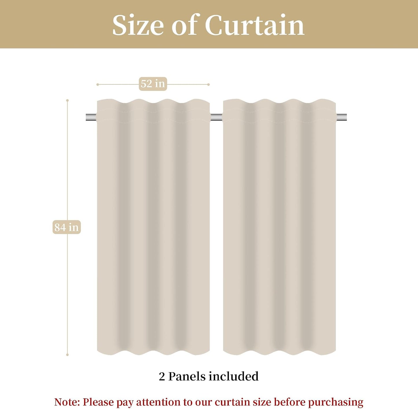 Loom and Mill Damask Patchwork Curtains for Bedroom, Beige Yellow Lined Jacquard Curtains 2 Panels with Tiebacks, Window Curtain for Living Room Banquet Halloween Decor, Rod Pocket(52”x 84”, 2 Panels)