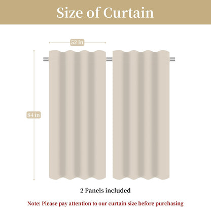 Loom and Mill Damask Patchwork Curtains for Bedroom, Beige Yellow Lined Jacquard Curtains 2 Panels with Tiebacks, Window Curtain for Living Room Banquet Halloween Decor, Rod Pocket(52”x 84”, 2 Panels)