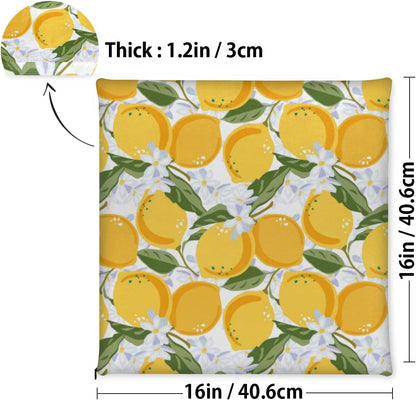 KOBLEN Food Lemon Theme Kitchen Chair Cushion Seat Cushion with Foam Padding Comfortable Pad for Dining Office Room Chairs, 16"x16", 1 Pack