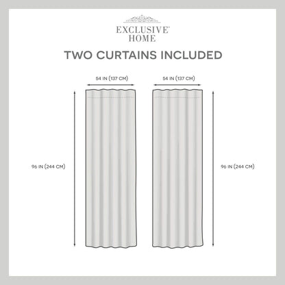 Exclusive Home Demi Light Filtering Hidden Tab Top Curtain Panel Pair, 54"x96", Yellow, Set of 2