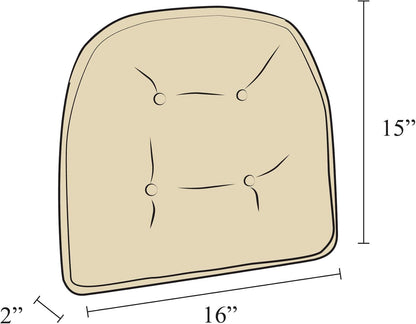 Klear Vu Omega Non-Slip Chair Cushions, Assembled in USA, U-Shaped Skid-Proof Seat Pads for Dining Room, Kitchen, Office, 15"x16" 6 Pack Solid Yellow 6 Count
