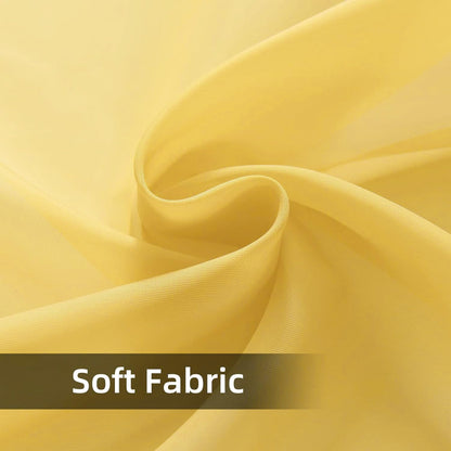 youleyar Solid Sheer Rod Pocket Curtain Voile Draperies 2 Panels White Beige Black Grey Coffee 52 Inch Width 63 Inch Long 1 Pair for Kitchen Bedroom Children Living Room Yard (Yellow,52Wｘ63L)