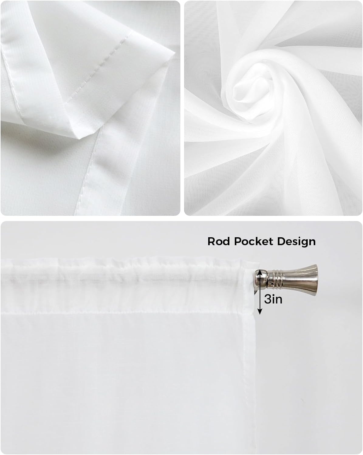 Gray Yellow White Geometric Sheer Curtains Swag Valances for Windows Gradient Abstract Mottled Paint Texture Rod Pocket Swag Curtain Small Window Curtain for Kitchen Living Room, 1 Pair 28"W x 36"L