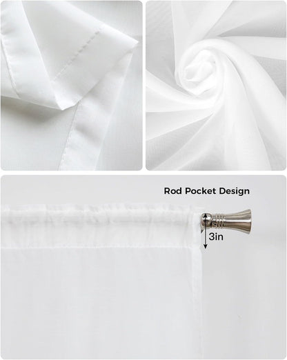 Gray Yellow White Geometric Sheer Curtains Swag Valances for Windows Gradient Abstract Mottled Paint Texture Rod Pocket Swag Curtain Small Window Curtain for Kitchen Living Room, 1 Pair 28"W x 36"L
