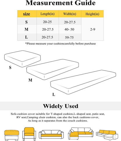 Yellow Lemons Stretch Couch Sofa Cushion Covers,Summer Botanical Fruit Leaves Country Sectional/Individual/L/T Shape Sofa Couch Slipcover Armchair Slip Cover Protector with Elastic Bottom,M,1-PC