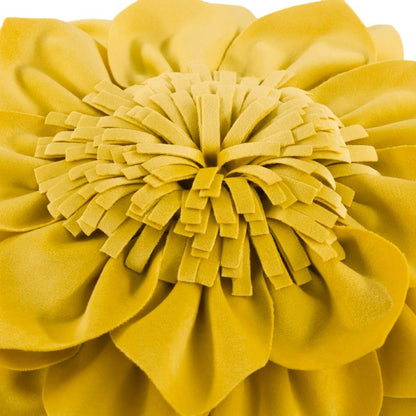 OiseauVoler Decorative Throw Pillow 3D Flower Round Pillow Accent Handmade Cushion with Insert for Couch Bed Home Decor 12 Inch Yellow