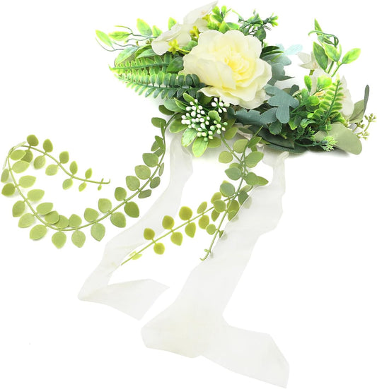 Artificial Flower Curtain Tiebacks No-Drill, Yellow-2Pcs | Rose Flower Design, Easy to Use, Elegant Window Curtain Decor