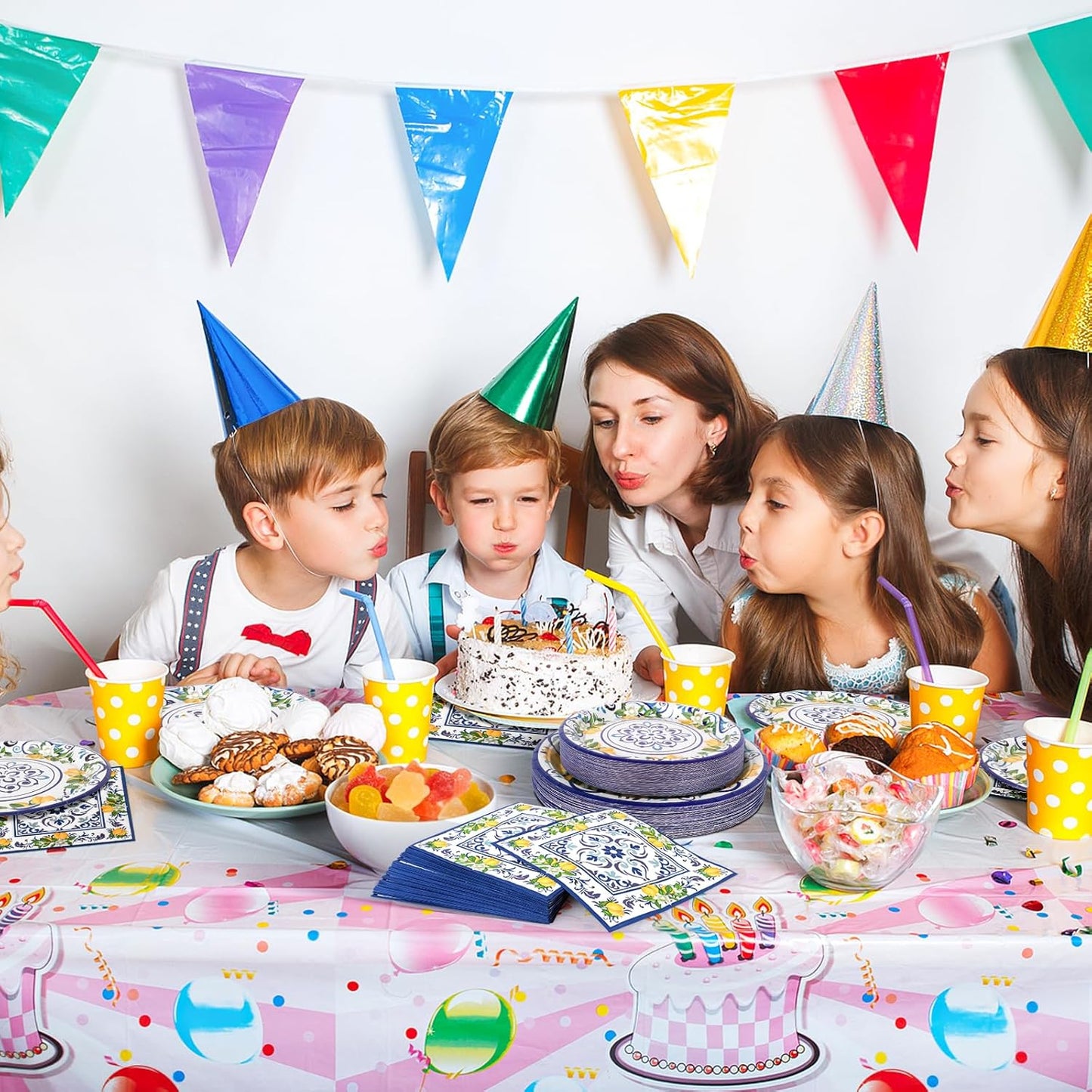 108Pcs Lemon Party Plates Supplies Disposable Lemon Paper Plate and Napkins for Summer Party Yellow Lemons Party Plates Supplies for Kids Birthday Baby Shower, Serves 36