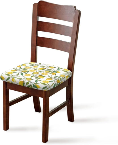 Lemons Square Chair Cushion Cover for Dining Office Wear Resistant Chair Seat Slipcover Home Chair Essentials Comfy Soft Upholstered Chair Seat Covers