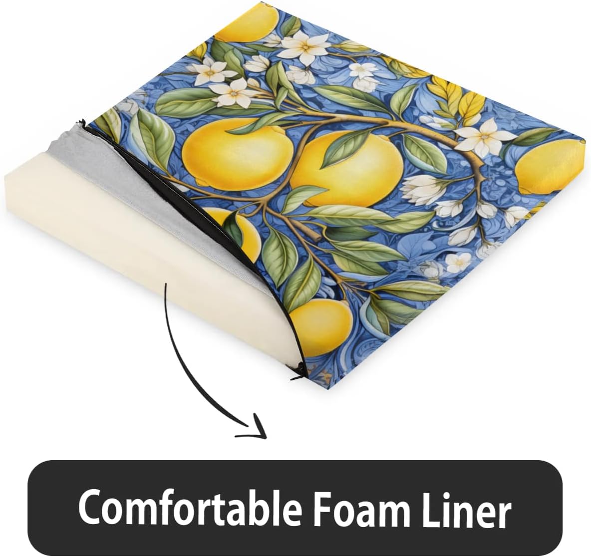 Chair Cushions Lemons Chair Pads for Dining Chairs Removable Seat Cushion for Kitchen Living Room Office Patio 16 x 16 x 1.2 Inches