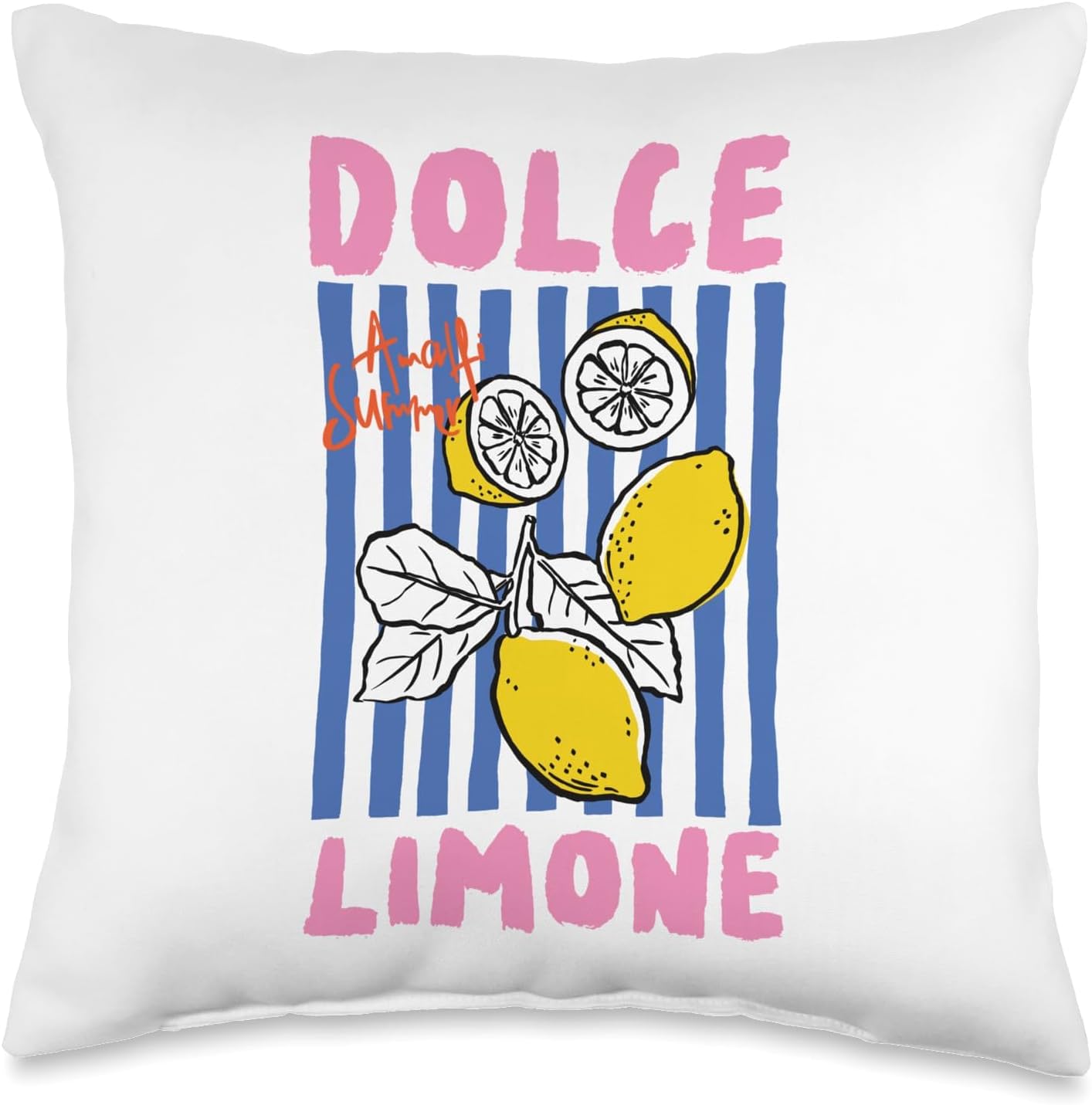 Dolce Amalfi Summer Lemon Italian Coastal Vibes Sunshine Throw Pillow