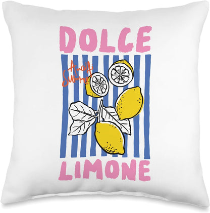 Dolce Amalfi Summer Lemon Italian Coastal Vibes Sunshine Throw Pillow
