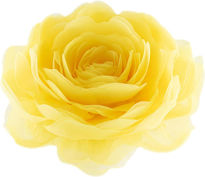 JWH Stereo Flower Throw Pillow Covers Aesthetic Decorative Floral Accent Pillow Cases Round Cushion Handmade Pillowcase for Bedroom Bed Couch Chair Car 12 Inch Bright Yellow