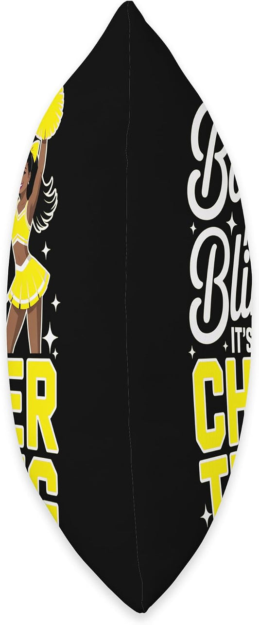 Black Cheerleader Bows Cheer Melanin Cheerleading Yellow Throw Pillow