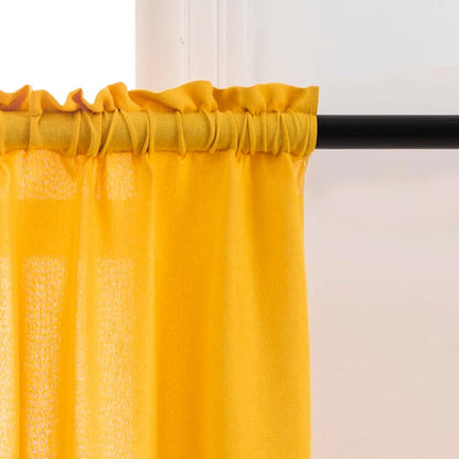 UPOPO Yellow Valance Curtains Toppers Living Room Linen Textured 18 inch Length Kitchen Short Small Mini Little Bedroom Window Curtain Valance 1 Piece Rod Pocket 54"x18"