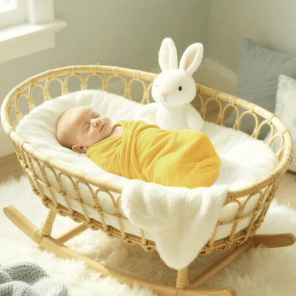 Muslin Swaddle Blankets for Baby Boy - 3 Pack 47x47 Inch Large Receiving Blankets, Soft Breathable Cotton Nursery Swaddles for Newborn, Infant & Todler (Yellow, White, Banana)