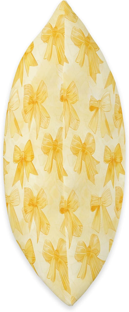 Yellow Ribbons and Bows in Watercolor Coquette Core Pattern Throw Pillow