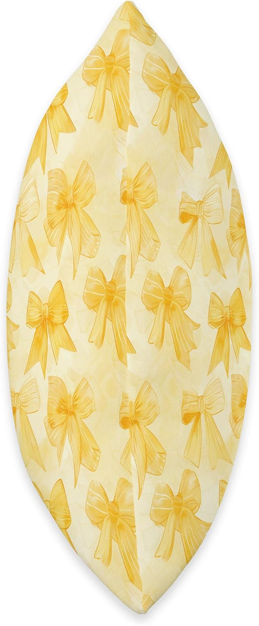 Yellow Ribbons and Bows in Watercolor Coquette Core Pattern Throw Pillow