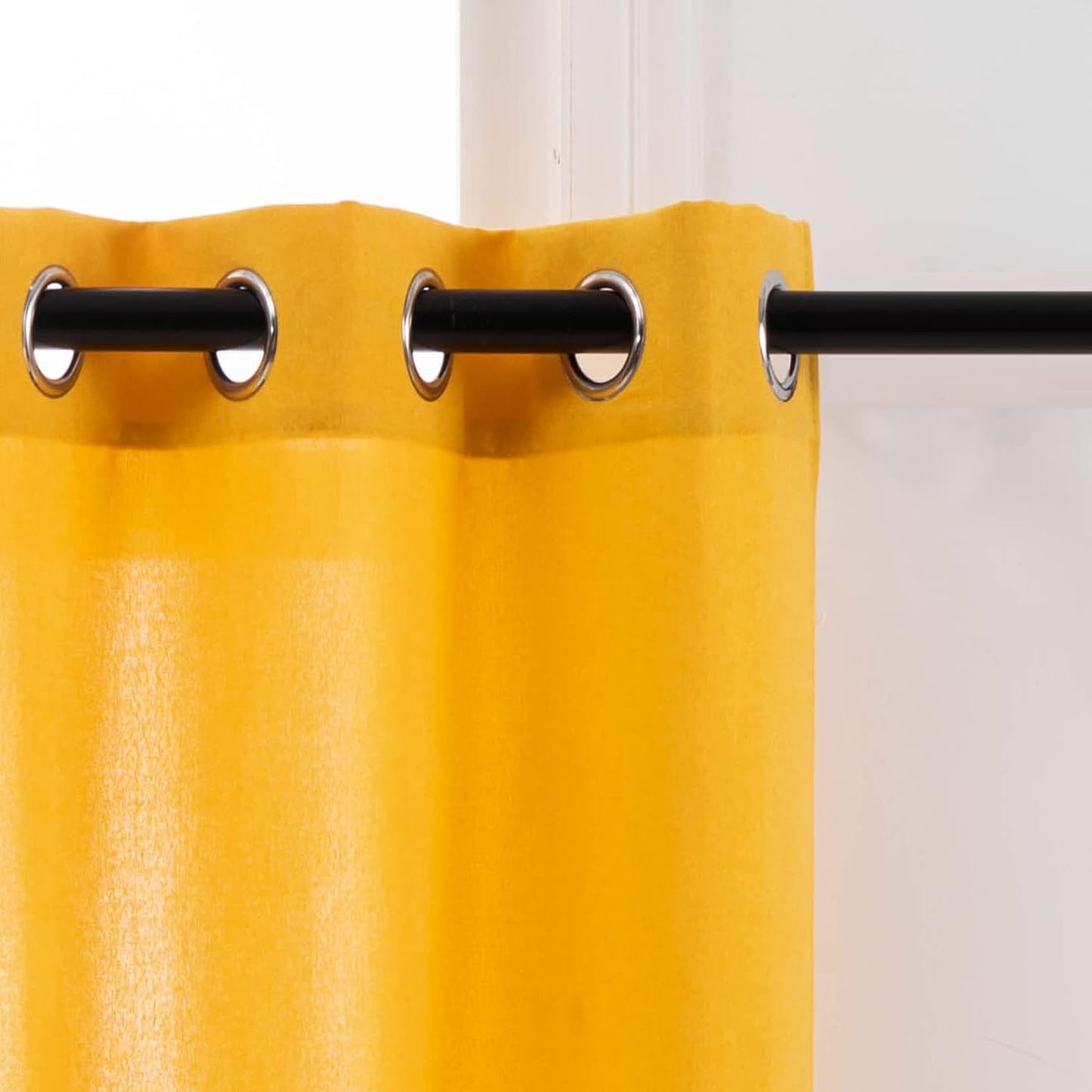 UPOPO Yellow Valance Curtains Toppers Living Room Linen Textured 18 inch Length Kitchen Short Small Mini Bedroom Window Curtain Valance Cabinet Caravan 1 Piece Grommet Top