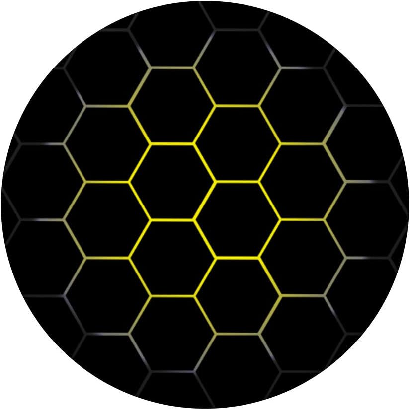 Dark Yellow White & Black Honeycomb Cellphone / Phone Holder PopSockets Grip and Stand for Phones and Tablets