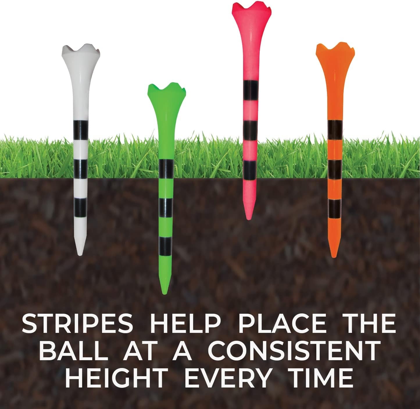 Pride Performance 3-1/4" Striped Golf Tee, 30 Count
