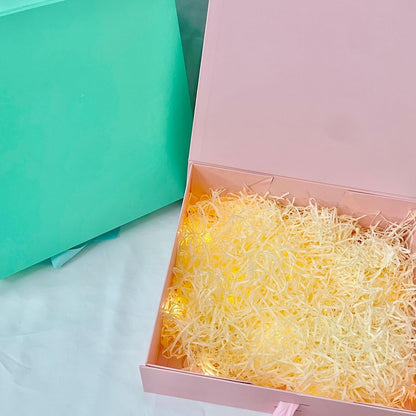 Magnetic Gift Box L8.7*W6.5*H3.5inch Ribbon Foldable Gift Packaging Boxes | Light yellow Set of 5 Glossy Luxury Foldable Gift Wrap Boxes,Groomsmen Proposal,Wedding,Birthday all Elegant Gift Wrapping