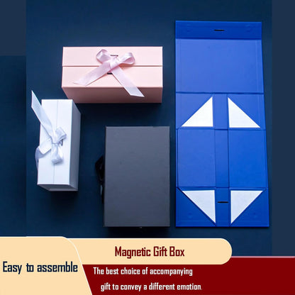 Magnetic Gift Box L8.7*W6.5*H3.5inch Ribbon Foldable Gift Packaging Boxes | Light yellow Set of 5 Glossy Luxury Foldable Gift Wrap Boxes,Groomsmen Proposal,Wedding,Birthday all Elegant Gift Wrapping