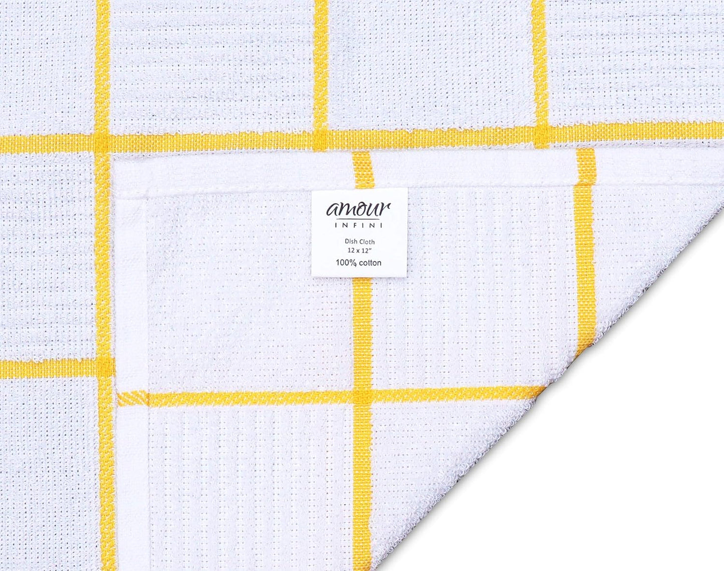 Dish Cloths for Washing Dishes Set of 8 - Highly Absorbent, Super Soft Kitchen Dishcloths - Reusable Quick Dry Dish Rags for Cleaning & Drying Kitchen Linens (12x12 Inch - Yellow)