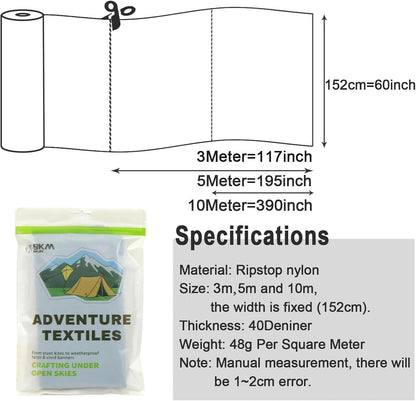 Nylon Ripstop Fabric, Yellow 60x117 Inch, 40D Waterproof, Lightweight, Windproof, Bulk Fabric for Kite, Tent, Flag, Bag, Tarp Cover, Outdoor DIY Project…