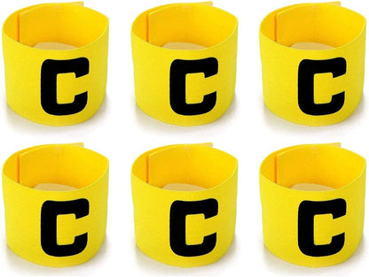 6 Pieces Elastic Soccer Captain Armband Adjustable Football Basketball Player Bands for Adult Youth