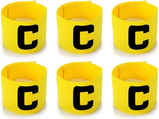 6 Pieces Elastic Soccer Captain Armband Adjustable Football Basketball Player Bands for Adult Youth