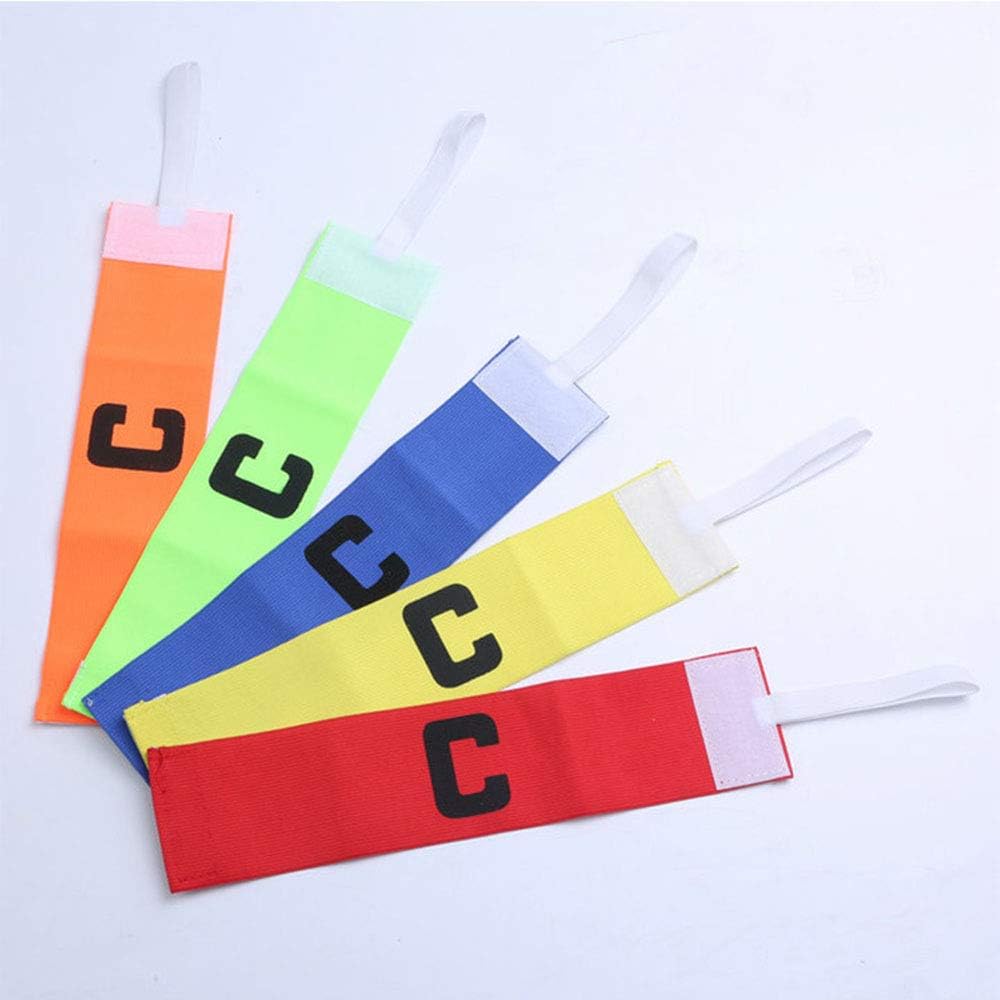 6 Pieces Elastic Soccer Captain Armband Adjustable Football Basketball Player Bands for Adult Youth