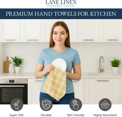 Cotton Kitchen Towels Set, 4-Pack – Absorbent, Quick-Drying Dish Towels, 18" x 28" - Yellow