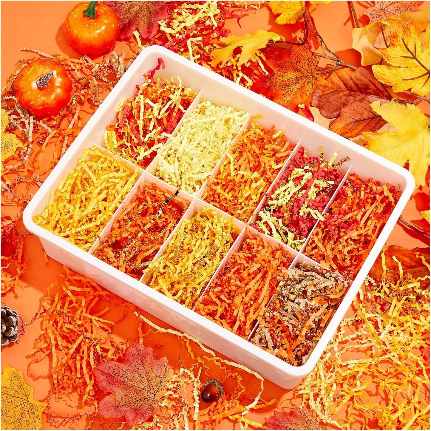 10 Pack Crinkle Cut Paper Shred Filler for Packing and Empty Basket Filler, Total 300g Raffia Tissue Paper Stuffers Gift Boxes for Wrapping Party Supplies(Irish Color)