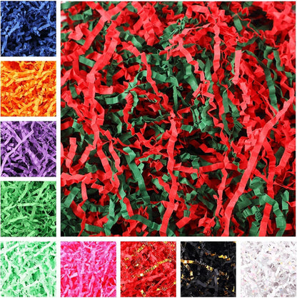 10 Pack Crinkle Cut Paper Shred Filler for Packing and Empty Basket Filler, Total 300g Raffia Tissue Paper Stuffers Gift Boxes for Wrapping Party Supplies(Irish Color)